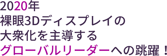 2020年　裸眼3Dディスプレイの大衆化を主導するグローバルリーダーへの跳躍